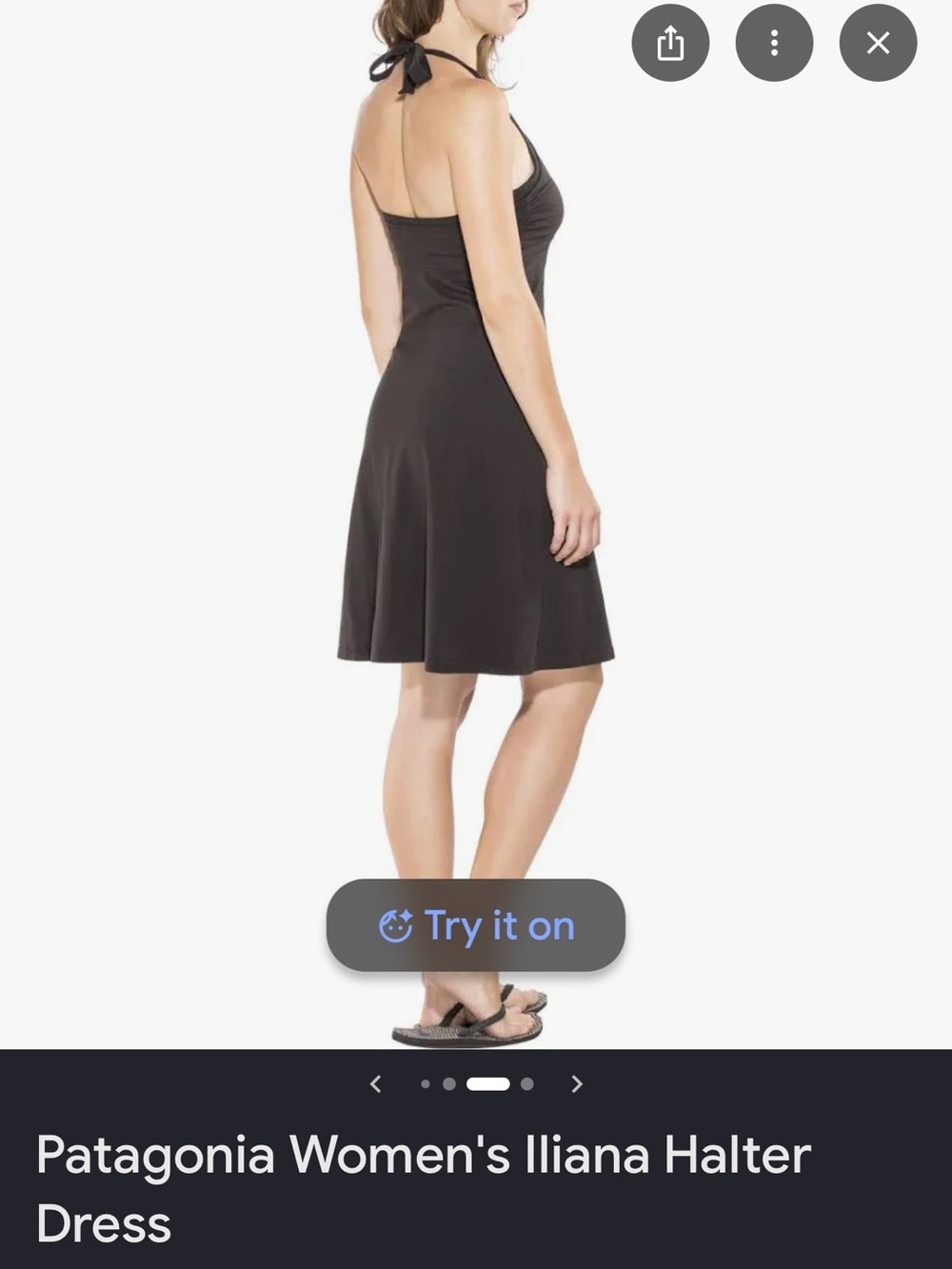 Patagonia Black Halter Backless A-Line Dress